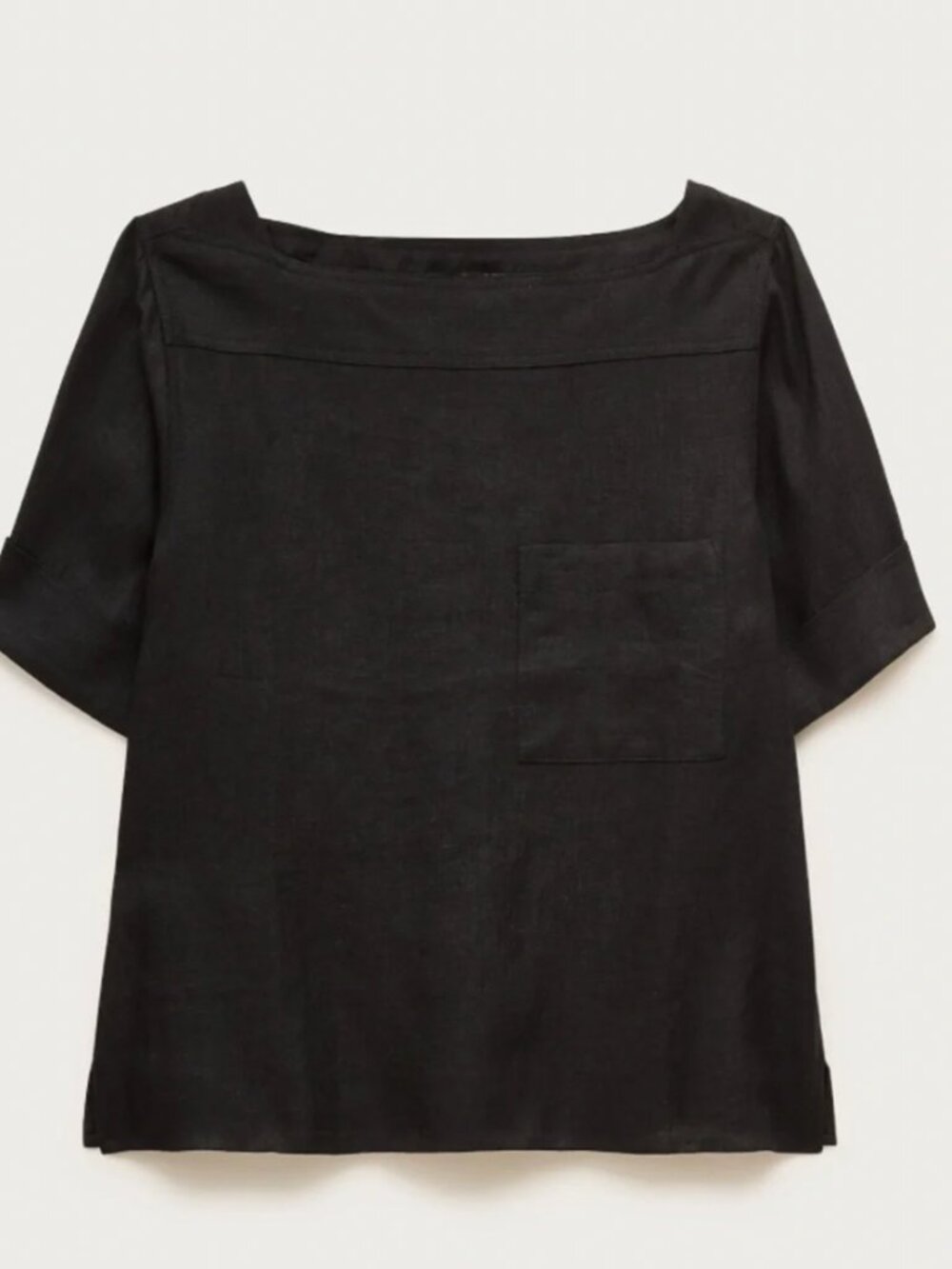 J. Crew Boatneck tee in linen - Black XL